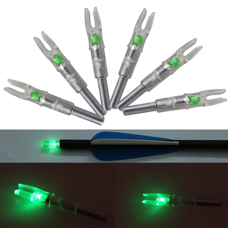 Encoche Lumineuse LED Verte Pour Flèches De Tir à L'arc - 6,2mm Avec Frappe Automatique (lot De 1)