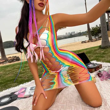 JSY Sexy Bodysuit Lace Lingerie Fishnet Multicolor Dress Women's Underwear Beachwear Bathing Suit Erotic Lingerie Porno Costumes 2