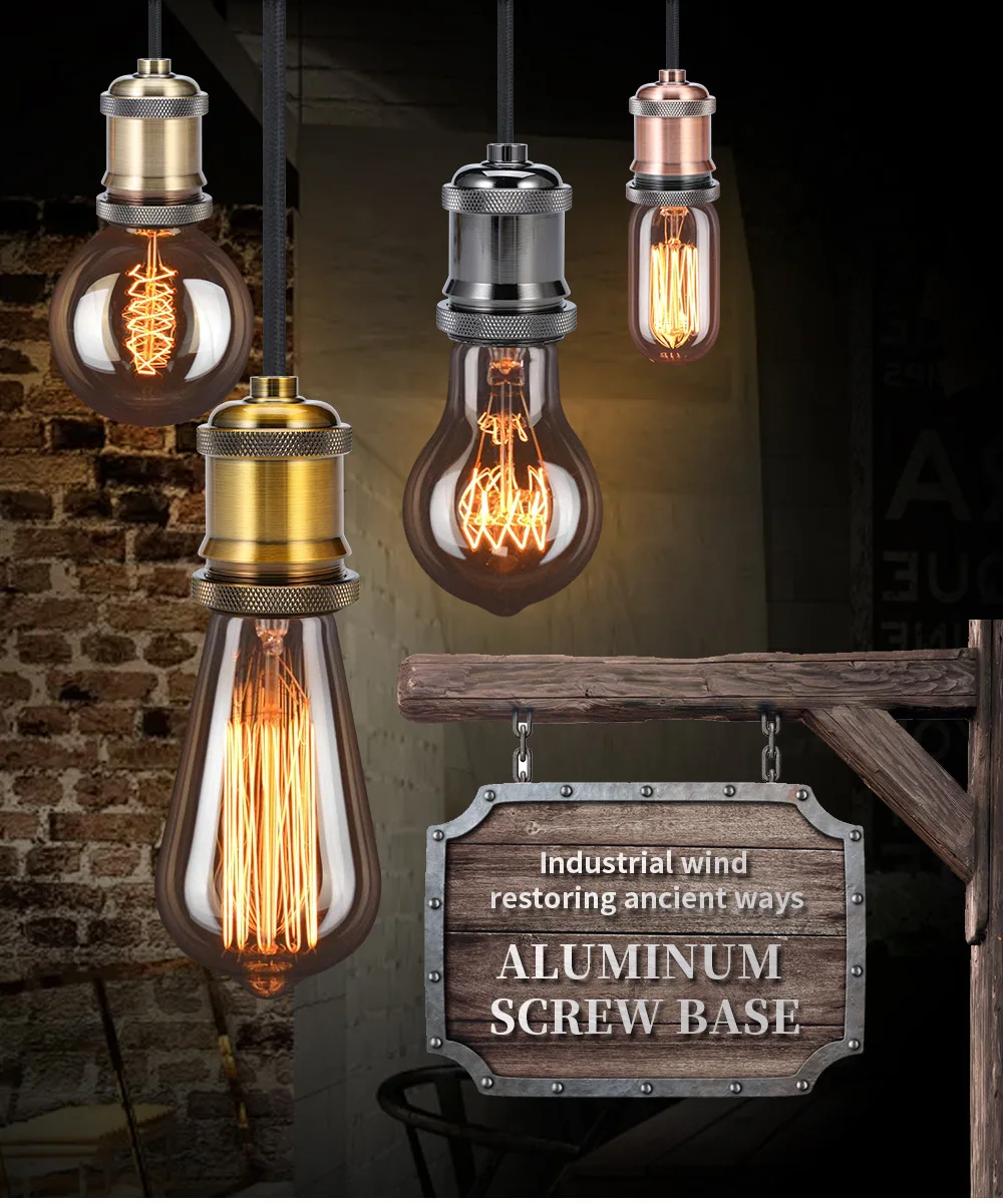 E27 E26 Edison Screw Vintage Retro Oldfashion Bronze Industrial Decorative DIY Pendant Antique Hang LED Lamp Holder lamp holder lamp bulb holder Light Socket