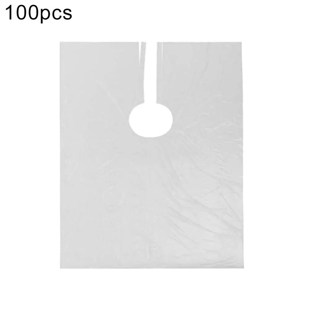 Hairdressing Cape 100Pcs Disposable Clear Hairdressing Capes Home Barber Hair Dyeing Shawl Aprons