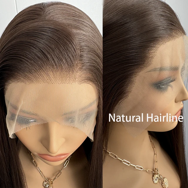 Long Straight Brown Lace Wig 4