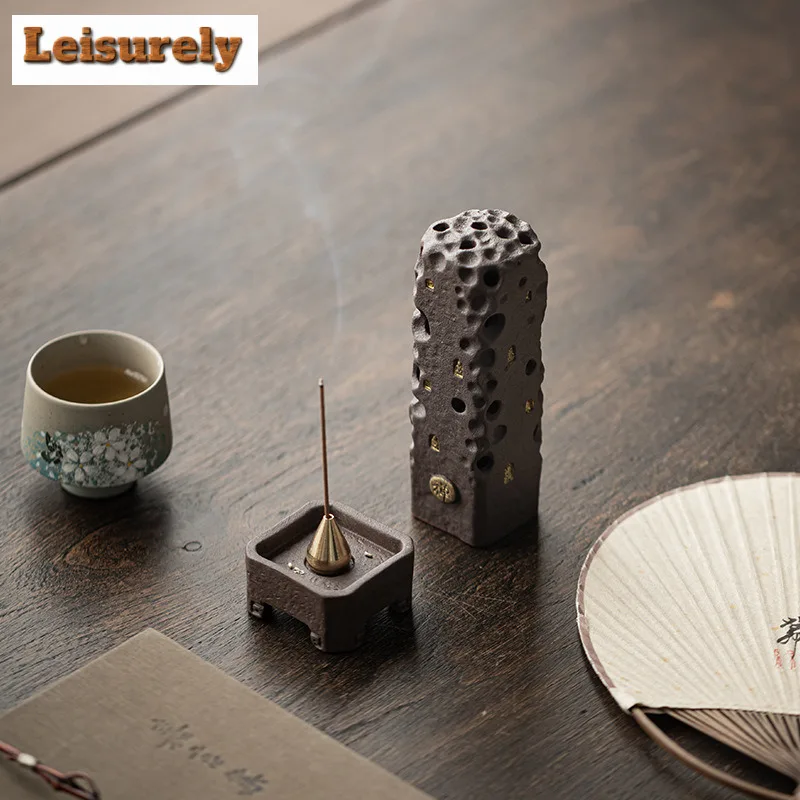 Retro Zen Incense Holder Incense Smoke Waterfall Incense Burners Meditation Smell Distributor Censer Cafes Supplies Decoration