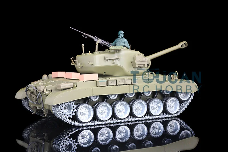 Gifts Heng Long 1/16 7.0 FPV Camera Customized M26 Pershing Painted Green RTR RC Tank 3838 Metal Track Wheel Idlers TH17310-SMT2 4