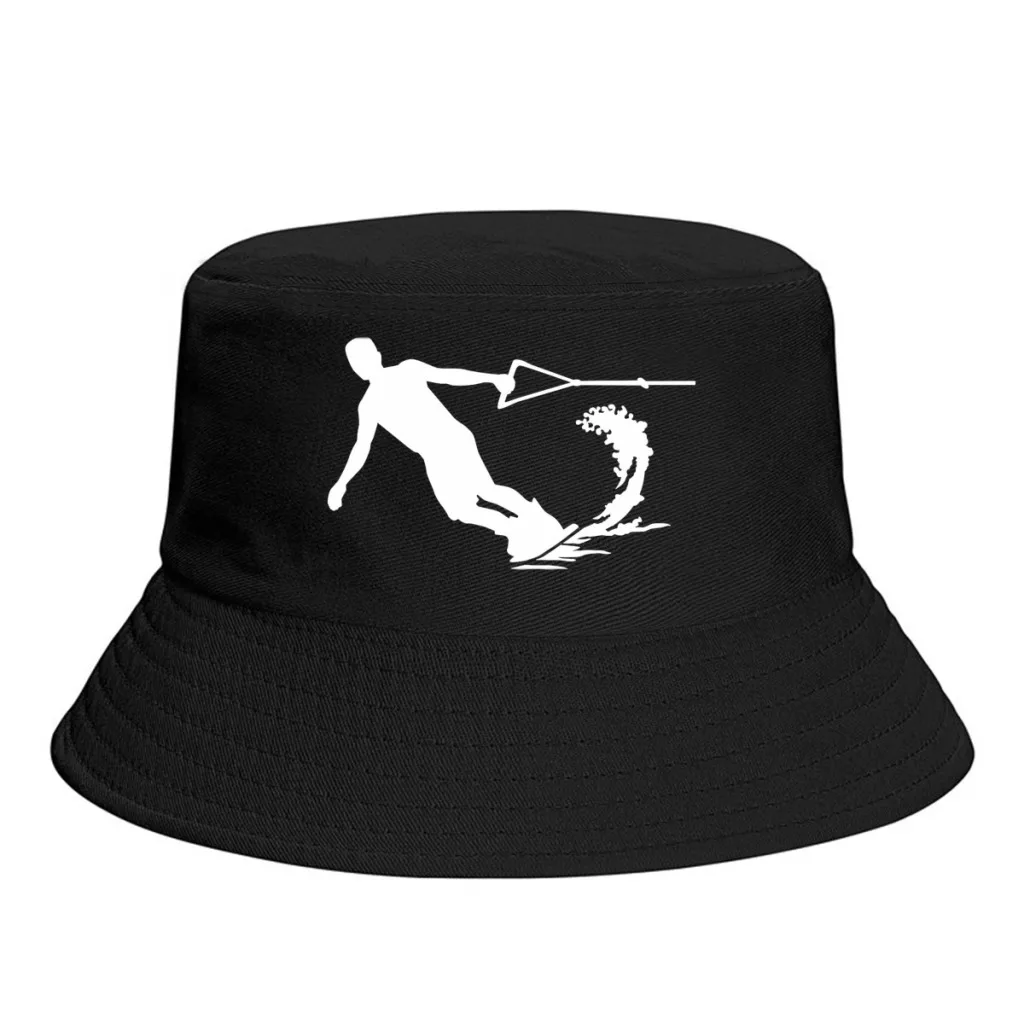 

Water Skiing (3) Water Sports Unisex Bucket Hat Beach Washable Thick Panama Cap Visor Sun Hats Fisherman Caps
