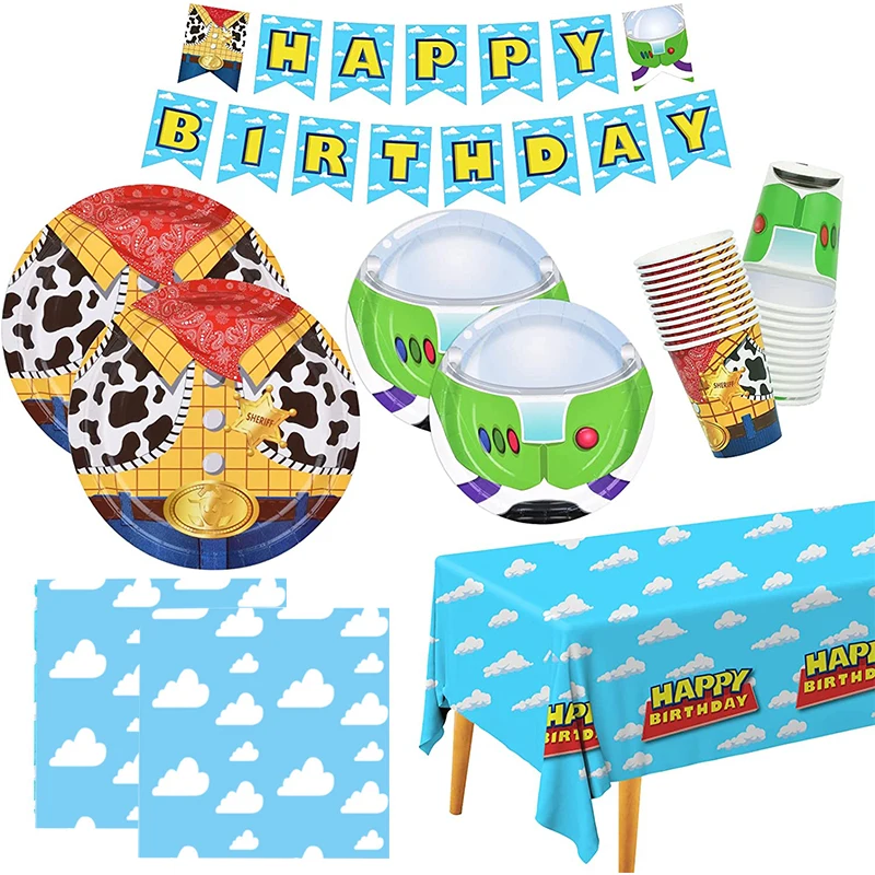 

Аксессуары для столовых приборов, одноразовая посуда с изображением голубого неба и белых облаков