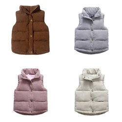 Autumn Corduroy Vests Girls Cotton Jackets Winter Kids Boys Baby Thick Warm Outerwear Children's Coat Casual Waistcoat Clothing