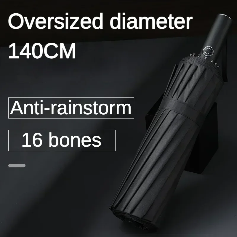 Super Large 140CM Automatic Folding Umbrella for Man and Women, Windproof Strong Reinforce Sun and Rain Big Umbrellas Parasol 6