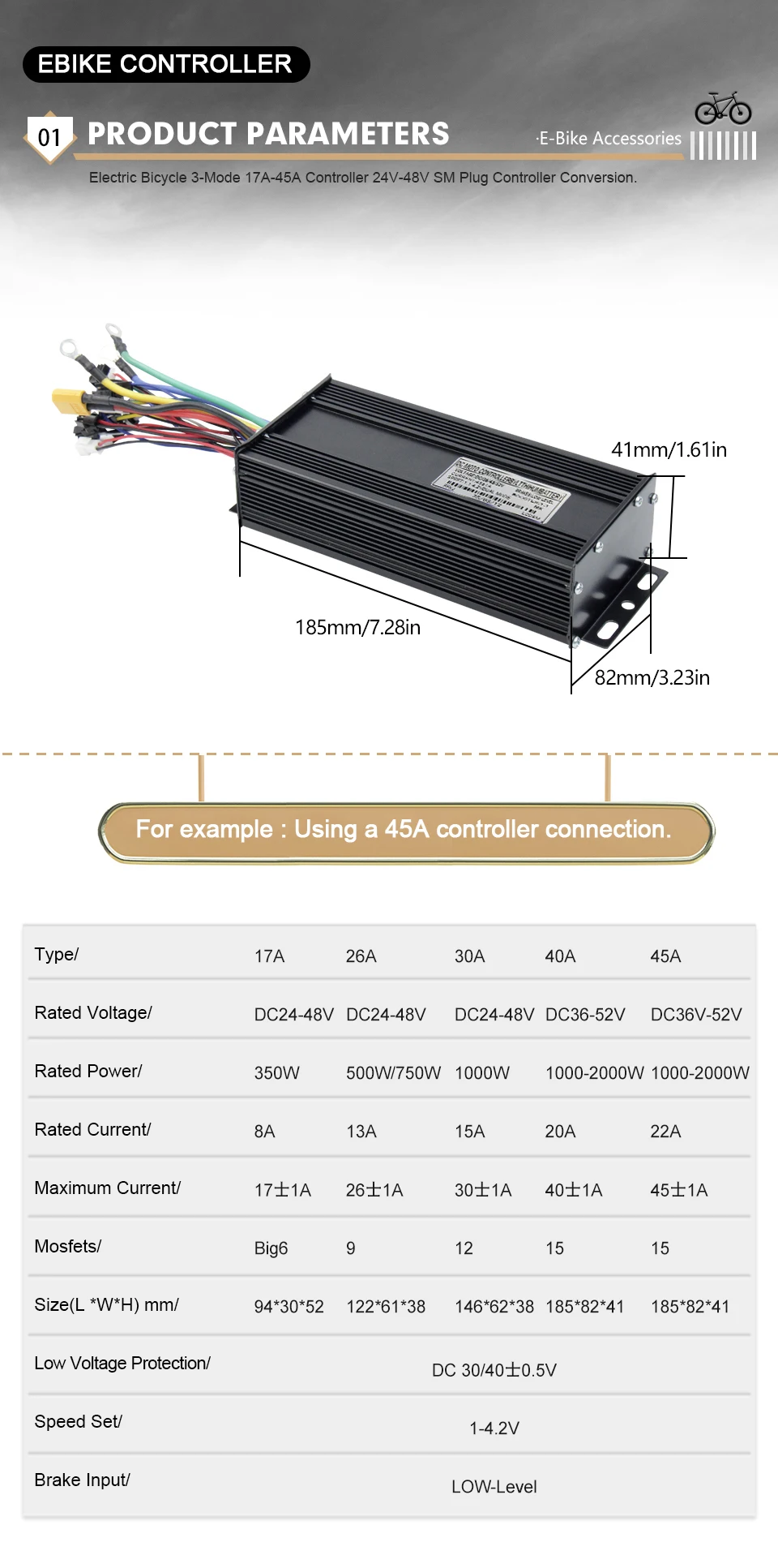 E-Bike-Sinuswellen-Controller mit Kommunikationsprotokoll für UART2 17A26A30A35A40A45A S861 Display für Elektrofahrrad/Roller – Detail 3
