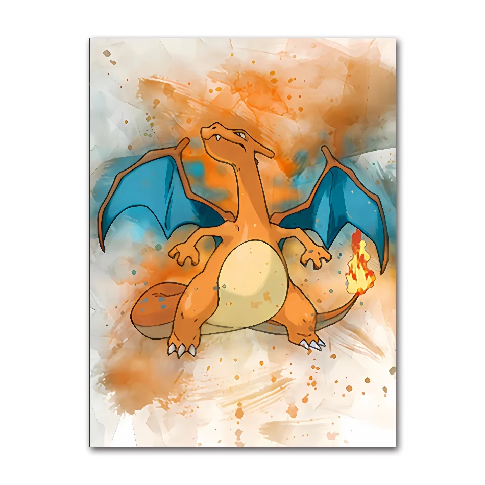 Set of 3 Watercolour Pokemon Prints. A4. Kids room decor. Pokemon