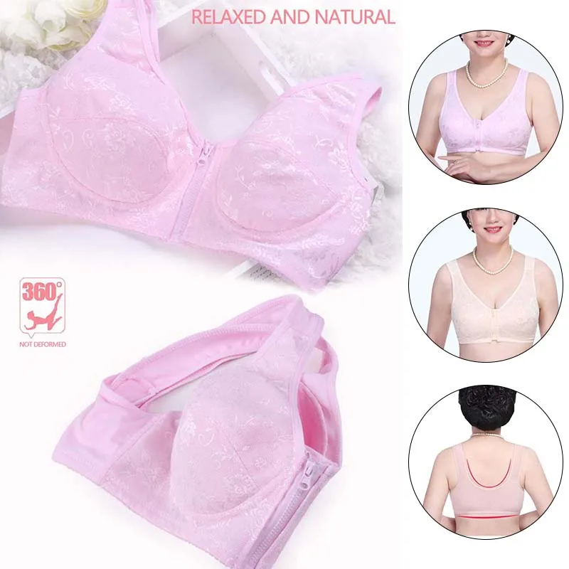 Middle-Aged Elderly Women Full Coverage Sleep Bras Breathable Vest