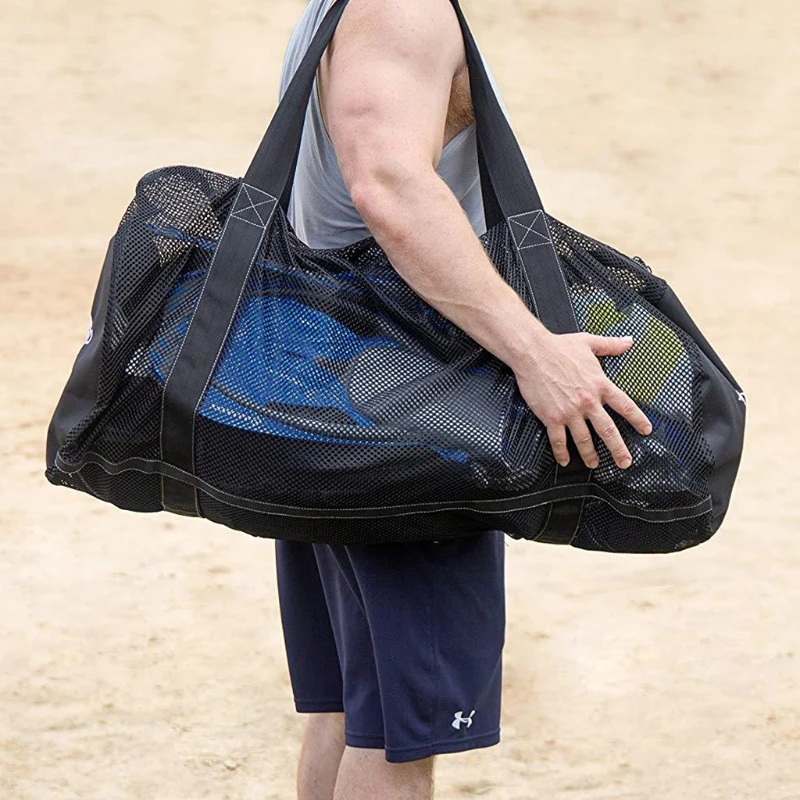 Foldable Mesh Dive Bag Durable Strong Load Bearing Wide Firm Handle Safer Swimming Storage Bag for Travelling Outdoor