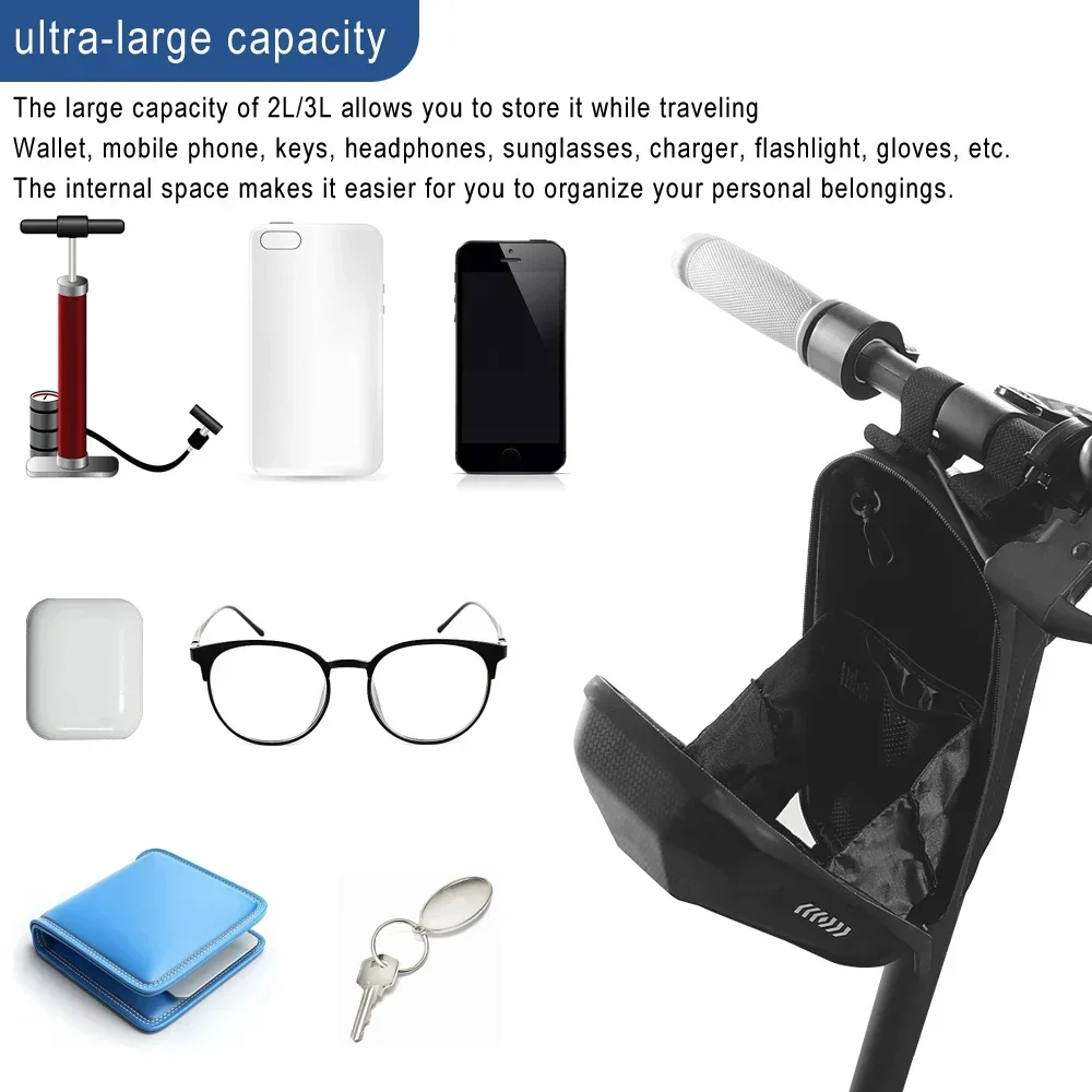 Elektroroller 2/3L Wasserdichte Hartschalen-Aufbewahrungstasche Fronttasche für Inokim OX OXO für Xiaomi/Ninebot/Kukirin G2 E-Scooter – Detail 2