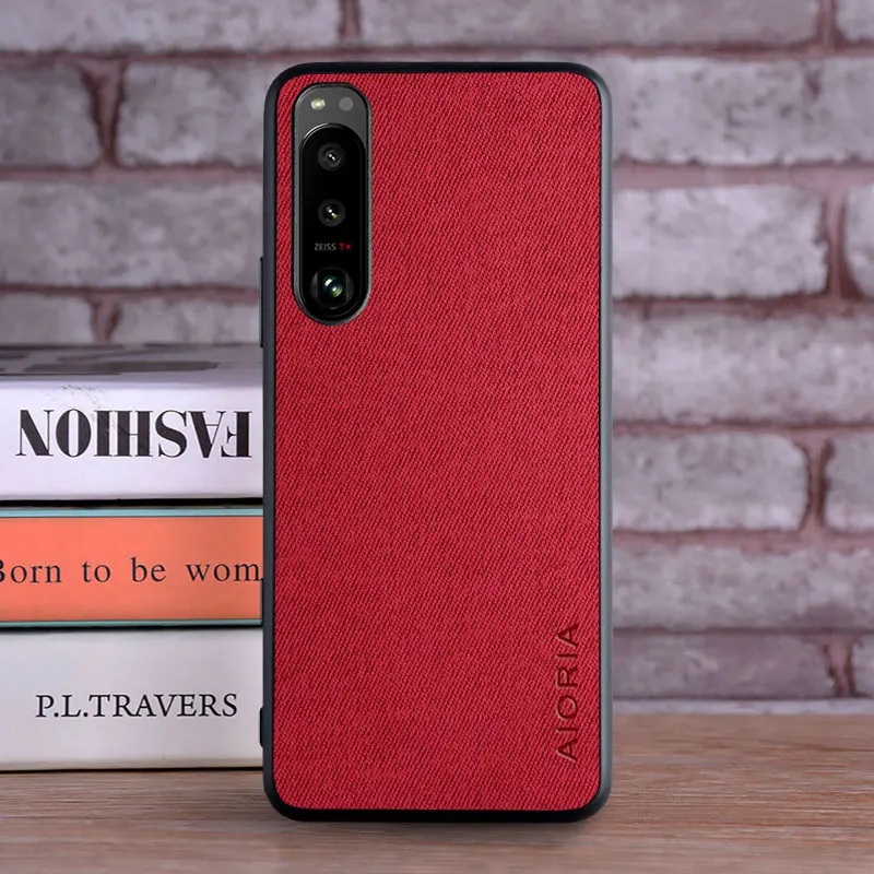 Luxury Textile Leather Skin Phone Case - Soft TPU and Hard PC Cover