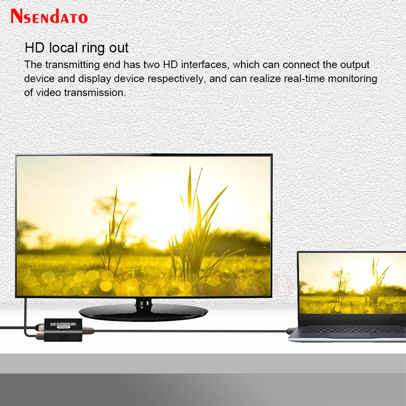 HDMI KVM Extender Over 60M cat5e/6 Ethernet RJ45 LAN Cable Support Keyboard Mouse Extender HDMI KVM Network Extender