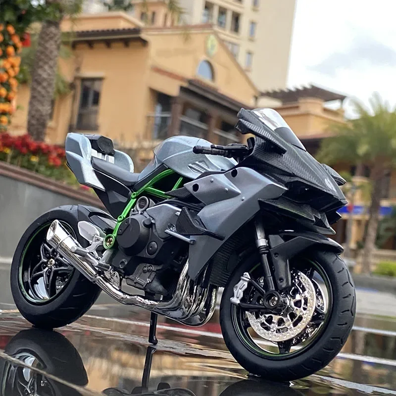 1:12 KAWASAKI H2R Alloy Racing Motorcycle Simulation Metal Street Race Motorcycle Model Sound And Light Collection Kids Toy Gift 4