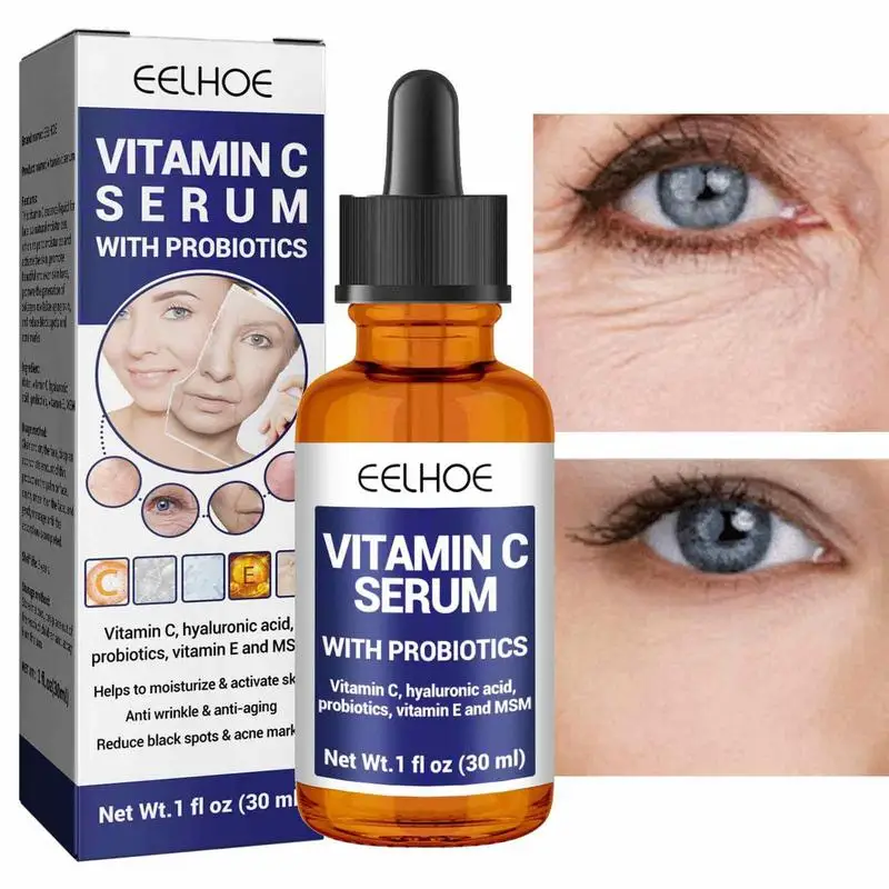 Vitamin C Anti-Wrinkle Dark Spot Remover Serum 30ml Facial Serum Reduce Fine Linne Pore Anti Age Moisturize Glowing Fresh Skin vitamin c aloverra anti wrinkle facial serum 20ml skin repairing moisturize firm lift dilute fine linne face toner liquid serum