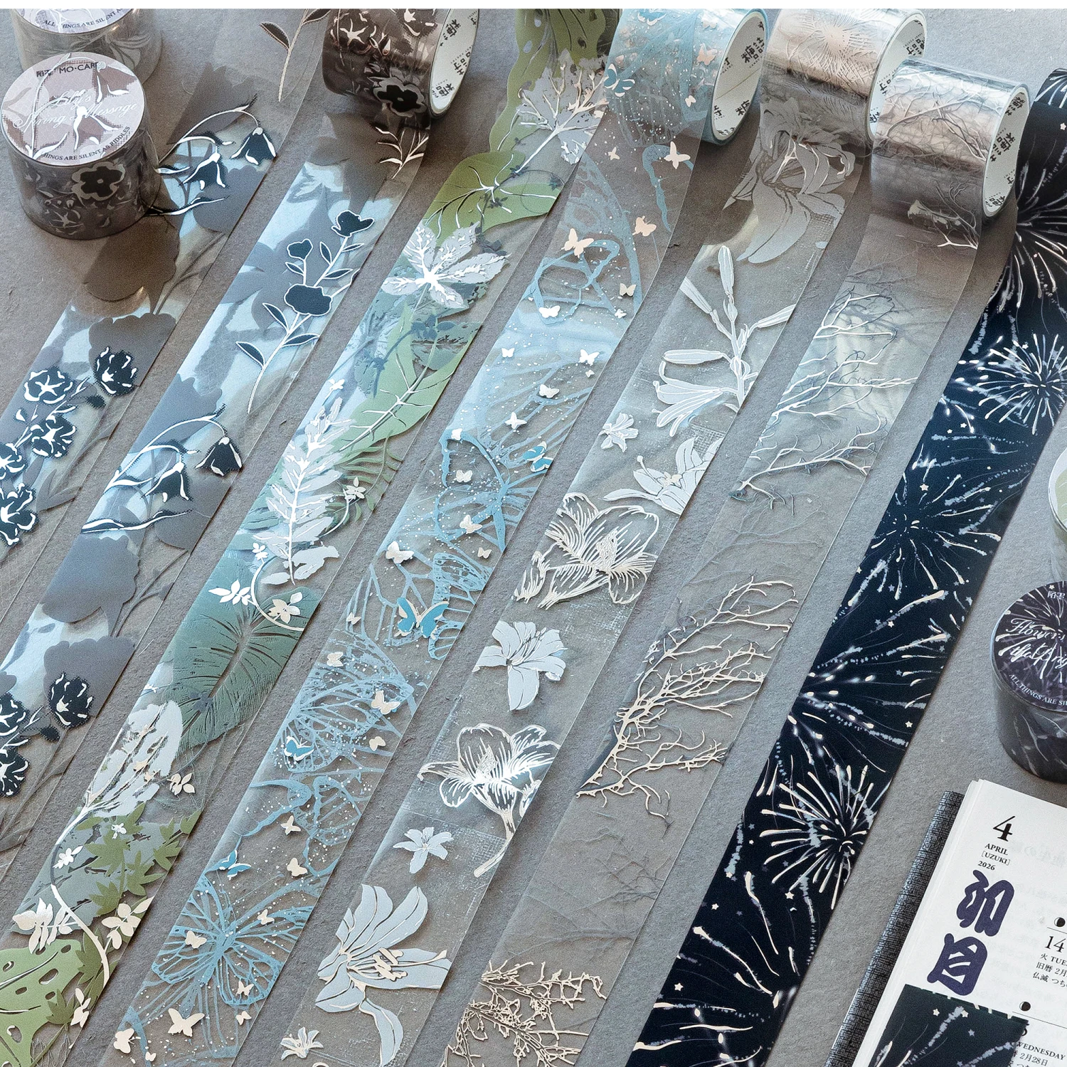 30mm * 2m 라이트 레트로 인스 아트 패턴 레이저 실버 테이프 DIY 다이어리 스크랩북 저널 용품 에스테틱 마스킹 테이프