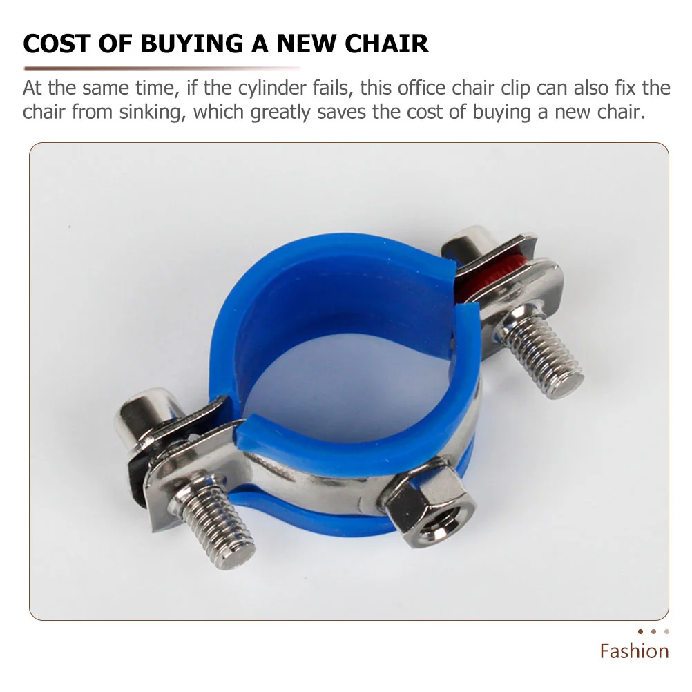 2Pcs Office Chair Protector Clip Clamp Kit Base Fixing Tool Stainless Steel Saver Clamp Tube Bracket Adjustable Office