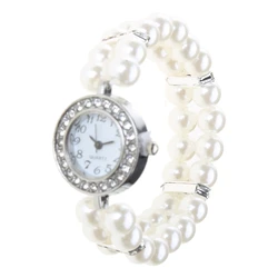 Elegant Women's Luxury Pearl Dress Watch - Perfect Gift Wristwatch - Style 4 (White)
