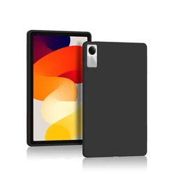 Durable Soft Silicone Shockproof Tablet Back Cover Case, Compatible with 11 Tablets for Redmi Pad SE 11in (Black)
