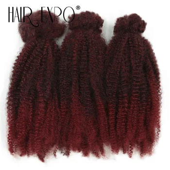 Synthetic Spring Afro Twist Crochet Hair 12Inch Afro Kinky Curly Bulk Ombre Protein Fiber Durable Curl Braiding Hair Extensions 1