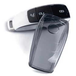 Premium Slim Car Key Fob Case Cover with Keychain (1x Key Case (Black))