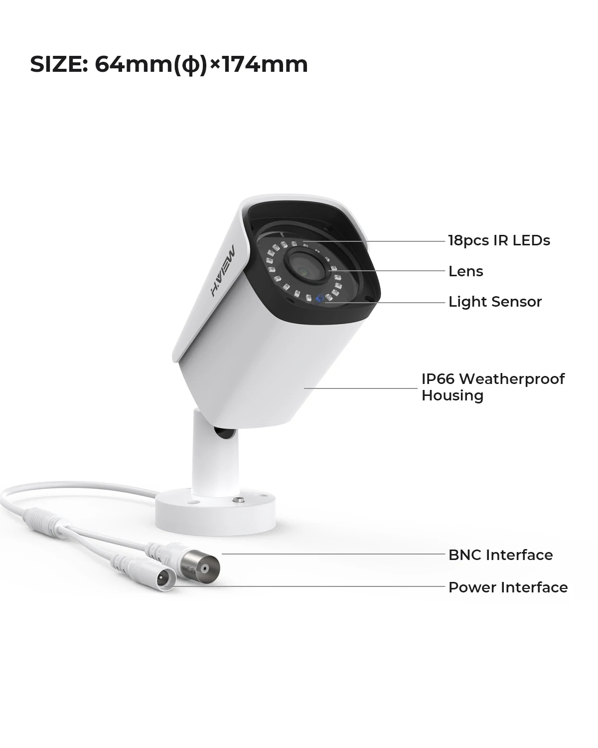 H.VIEW 1080P Camera Surveillance AHD Surveillance CCTV Analog Camera High Resolution IR Cameras PAL NTSC Outdoor Video Cameras surveillance camera