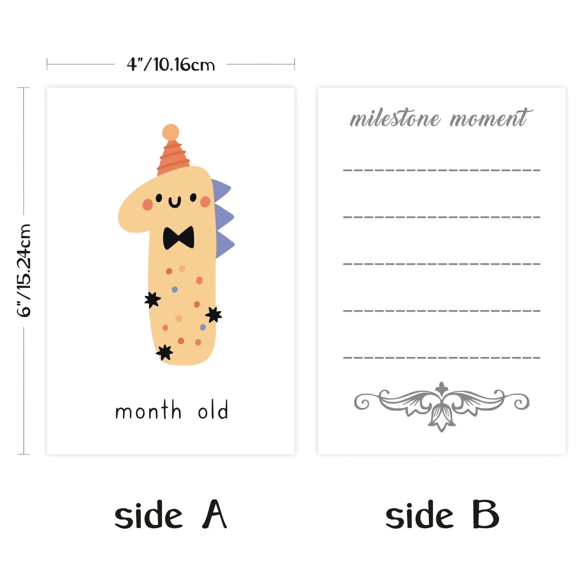 Description Picture 3 of item1 Set of 12 Month Sticker Cards Newborn Baby Kids Milestone Blanket Photo Month Blanket Maternity