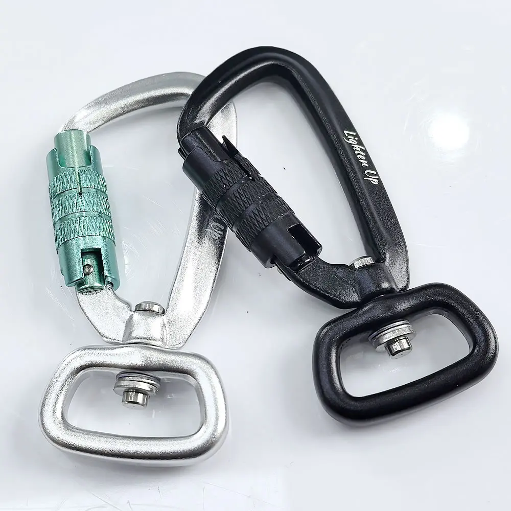 2PCS 25mm 4KN 회전 잠금 카라비너, 7075 알루미늄 헤비 듀티 클립, 개 목줄, 애완동물 안전 로프, 해먹, 배낭용