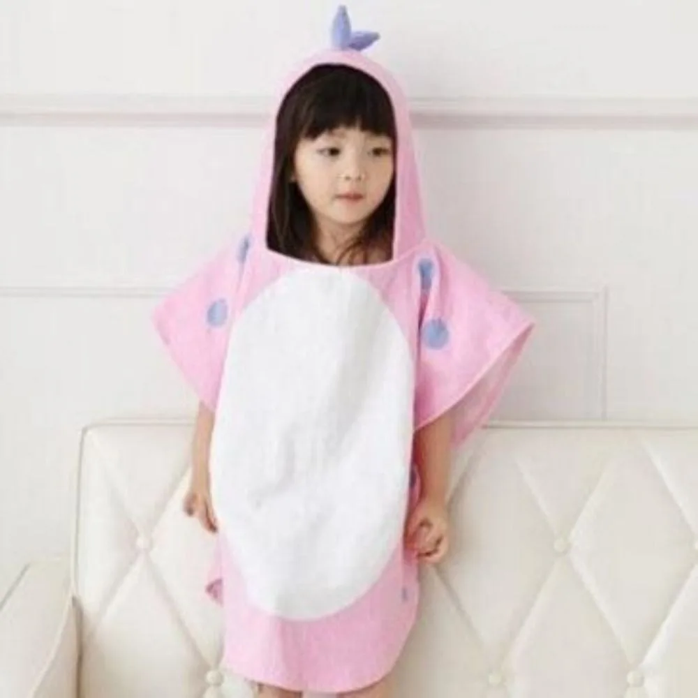 Single Layer Kids Bath Towel Soft Shower Cloak Girls Hooded Bathrobe Swim Towel Cartoon Children Dinosaur Bathrobe Sleepwear