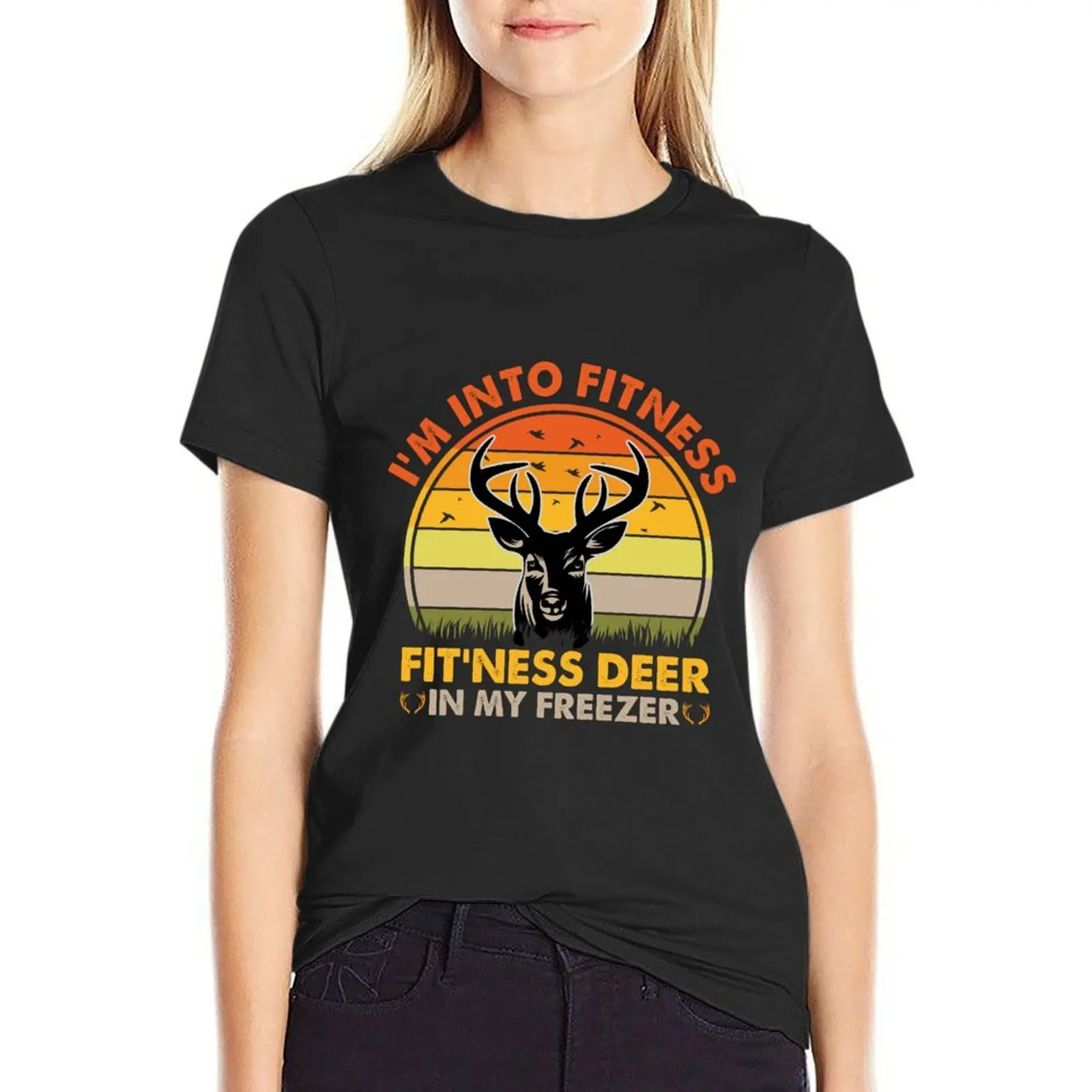 

I'm into Fitness Fit'ness Deer in My Freezer T-shirt summer top hippie clothes summer clothes T-shirts for Women
