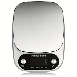 Premium Digital Kitchen Scale with High Precision and LCD Display - Stainless Steel Platform for Cooking and Baking (Silver)