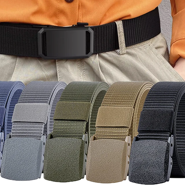 WHIPPY Men's Nylon Belt, Web Canvas Work Belt with Plastic Buckle