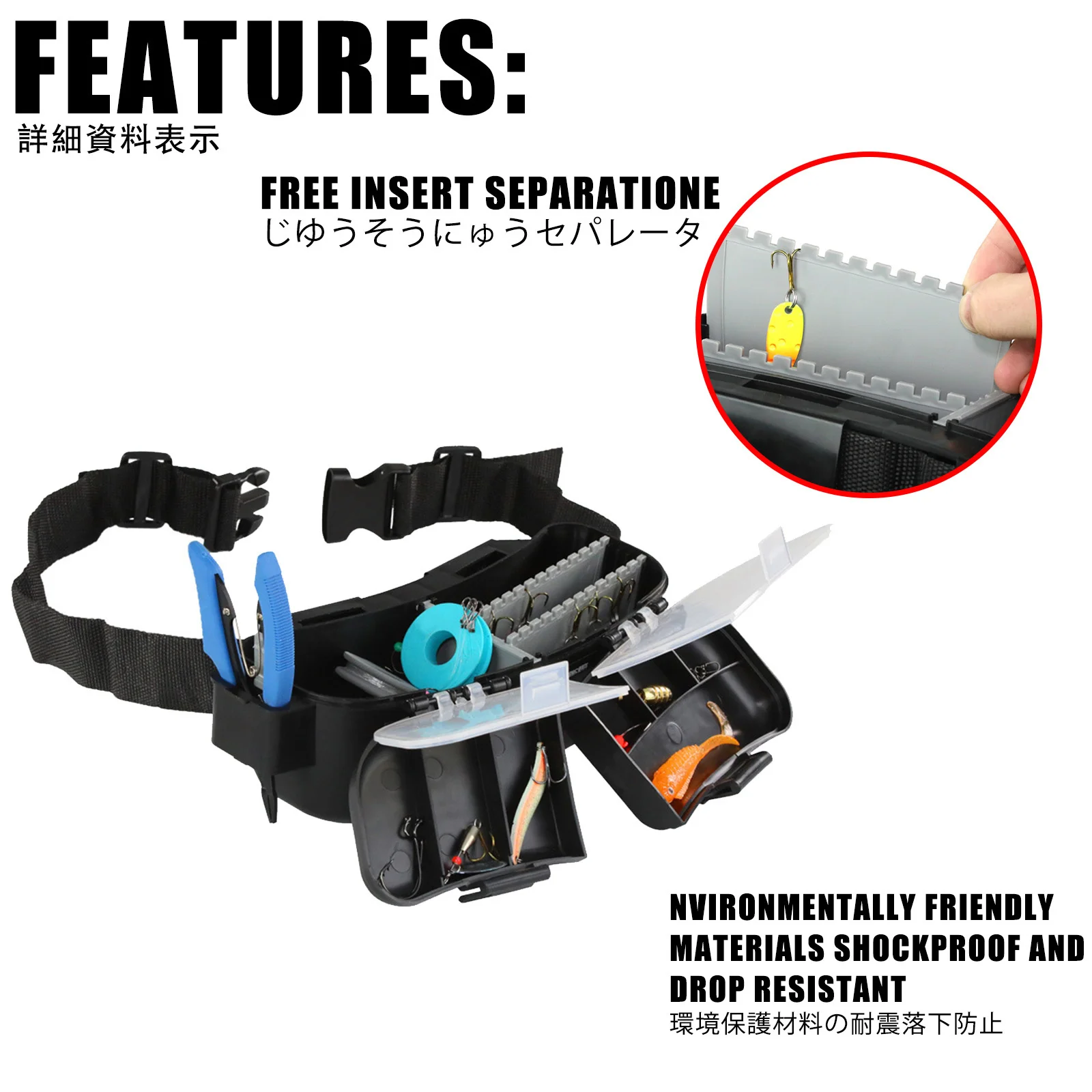 Scomparto portatile multifunzione Fishing Box Pocket Lure Tools Box accessori in plastica contenitore custodia regolabile Organizer