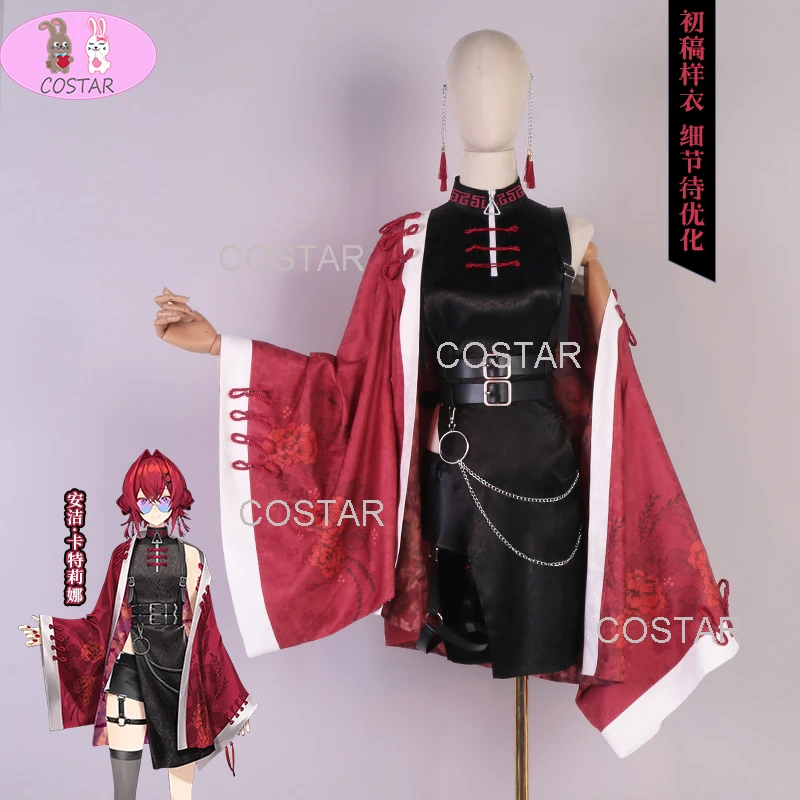 

COSTAR Vtuber Ange Katrina Cosplay Costume Halloween Outfits Virtual YouTuber Women National Style Skirt Dress