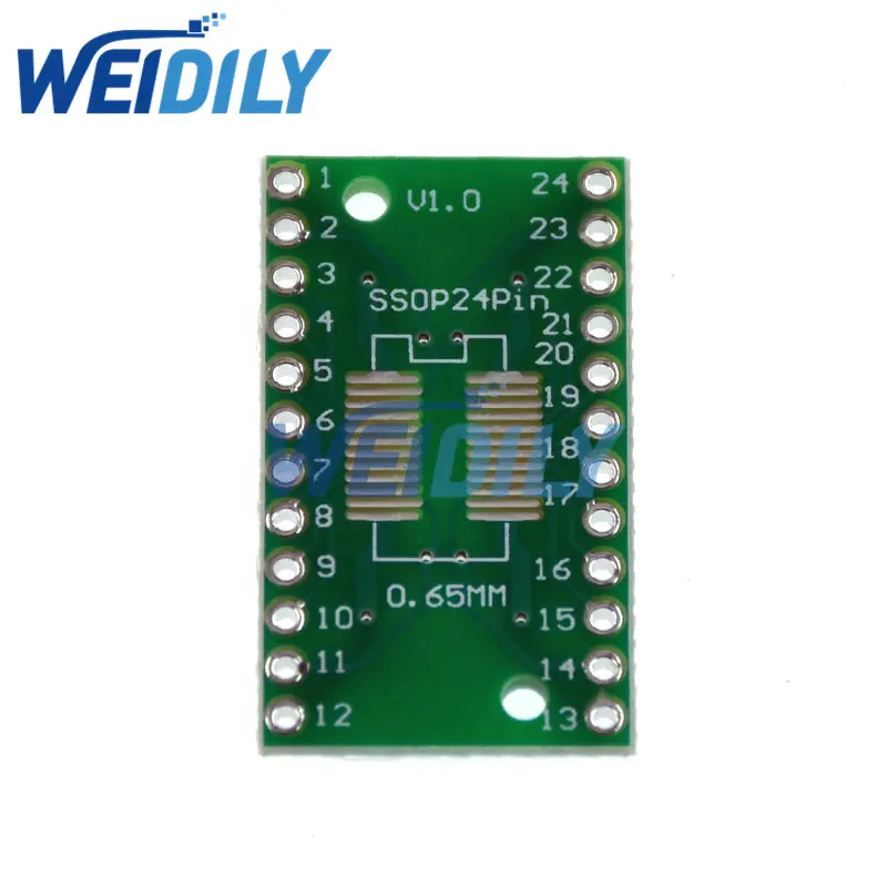 10PCS SOP24 SSOP24 TSSOP24 to DIP24 PCB SMD DIP/Adapter plate Pitch 0.65/1.27mm PCB Board Breadboard New