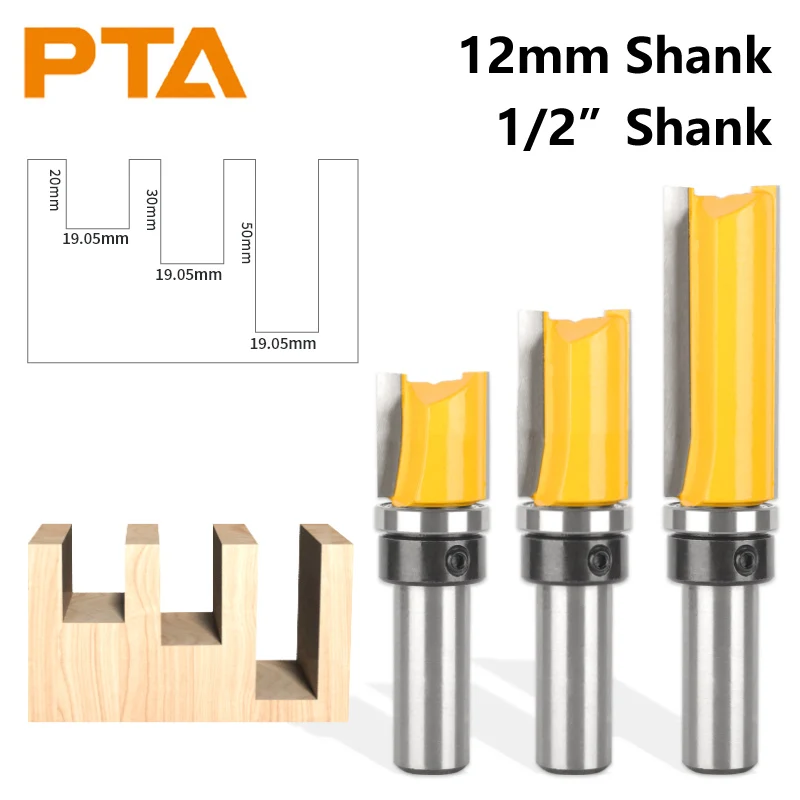 

PTA Template Trim Pattern Bits Carbide Cutters Router Bit Woodworking Milling Cutter For Flush Trimmer Cleaning Tools