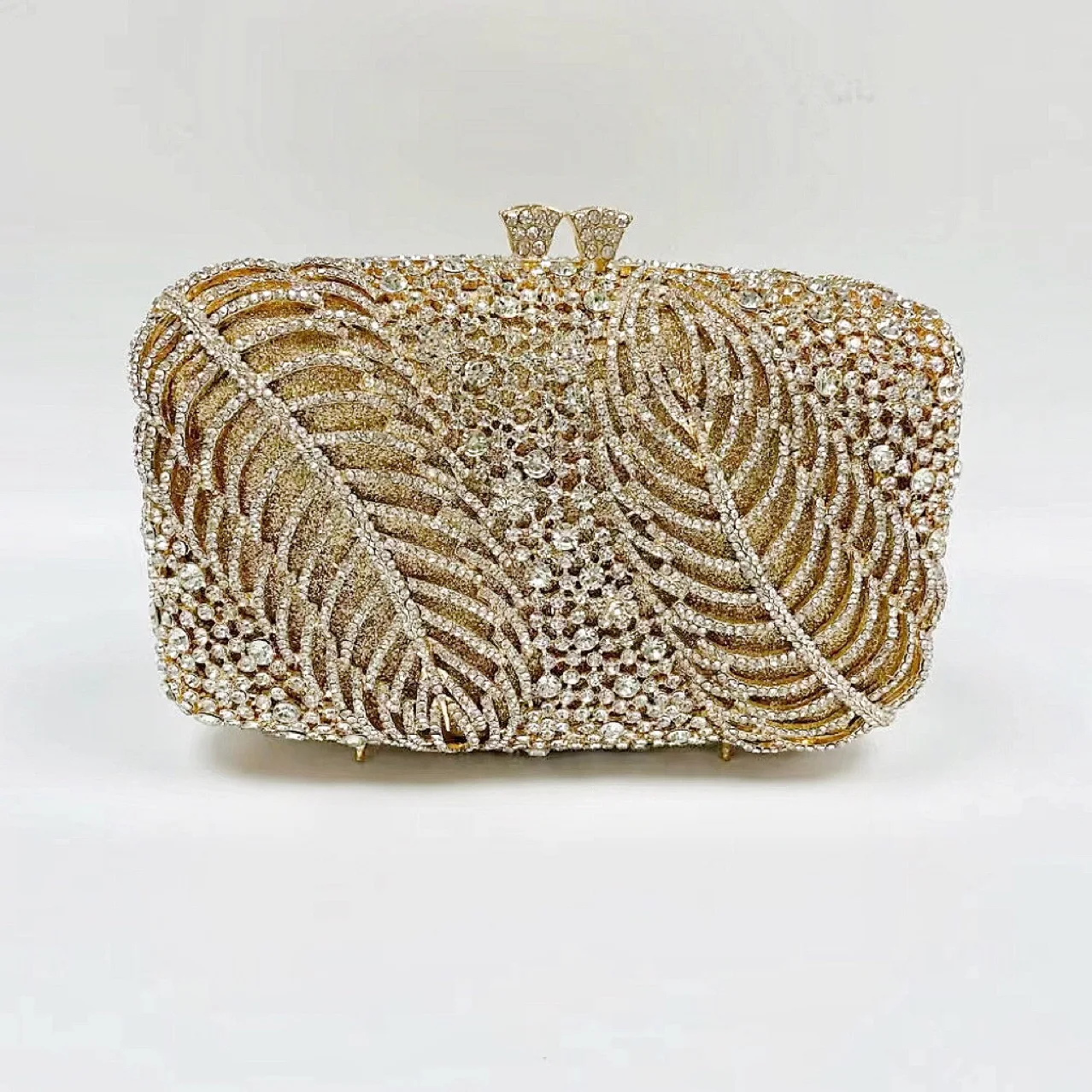 

Leaf-Encrusted Diamond Evening Bag Banquet Rhinestone Clutch Fashionable Party Dress Women's Bag Luxury Niche Diamond Bride Bag