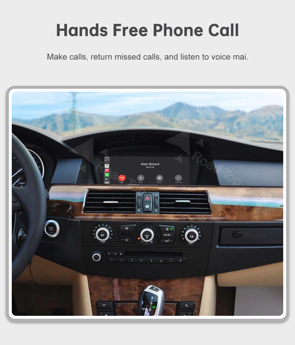 RoadTop 8.8" Wireless CarPlay Display Screen Android Auto Multimedia Linux Screen For BMW 5 Series E60 E61 CCC CIC System