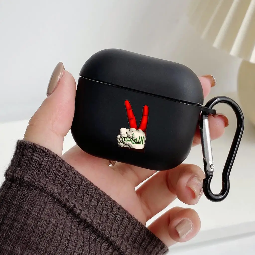 Saddam Hussein Iraq Flag With Hook for Apple Airpods 2 1 Earphone Cases Accessorie Silicone Case For Airpod Pro 3 Pro2 Cover