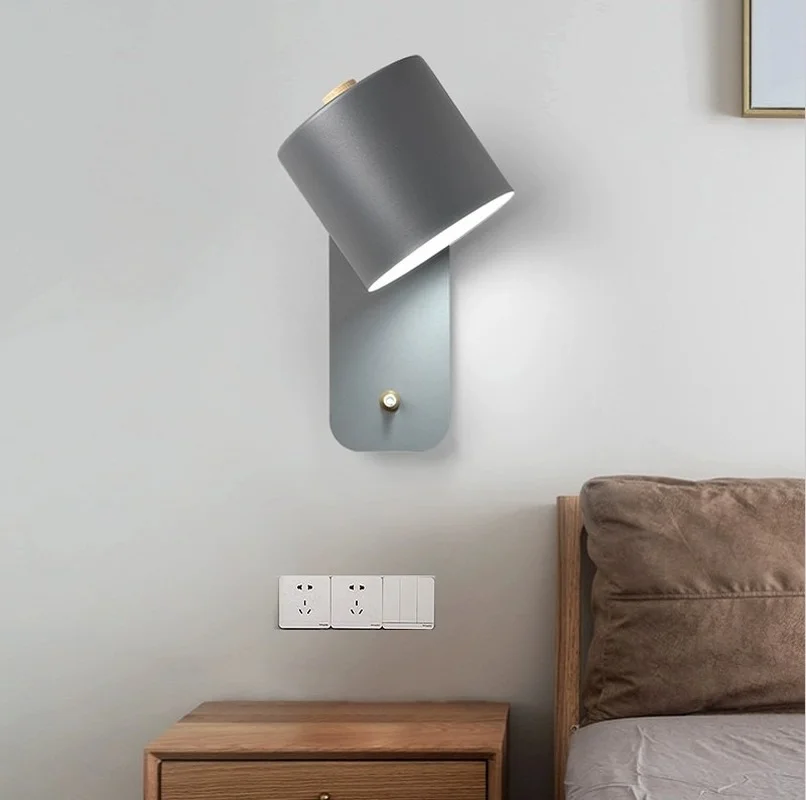 Nordic Wall Lamp Indoor Interior Lighting Sconce Fixture for Living Bedroom Bed Lamps Home LED with Switch Corridor
