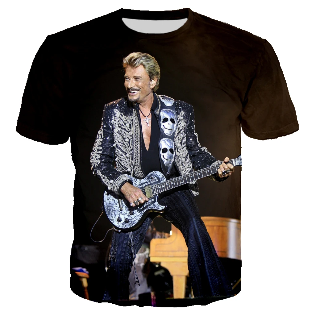 Johnny Hallyday 3D Print Rock Fashion T Shirt