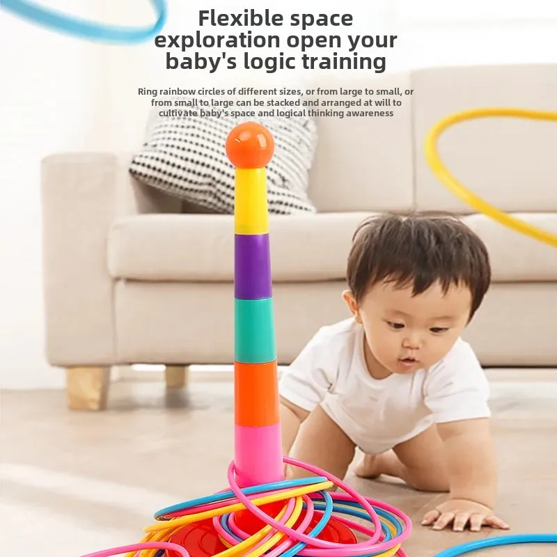 Interactive Parent-Child Game Toy Stack Cup Circle Fun Indoor Outdoor Casual Nesting Stack Toy For Kindergarten Children's Play
