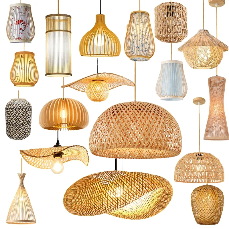 Bamboo Chandelier Hanging Lamp Pendant Light Retro Chinese Style For Hotel Bedroom Living Room pendant lights,ceiling light,pendant lamp,chandelier lighting,vintage pendant lights,rope pendant lamp