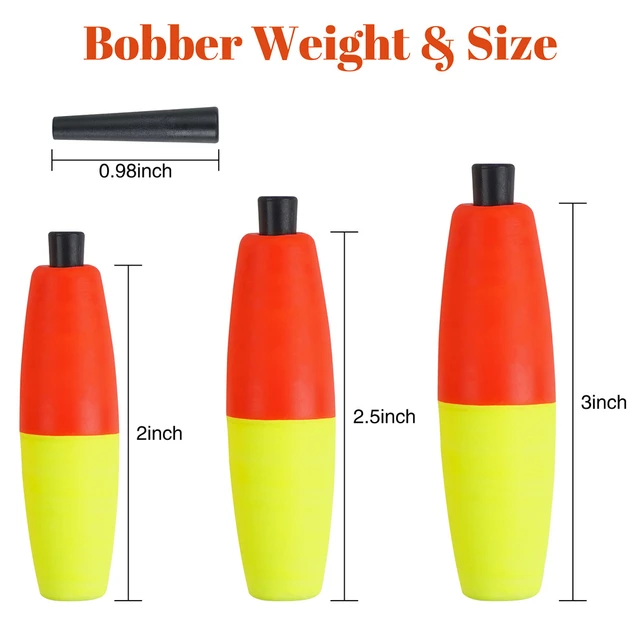 5Pcs Weighted Float Bobbers for Fishing Snap on Floats Bouy