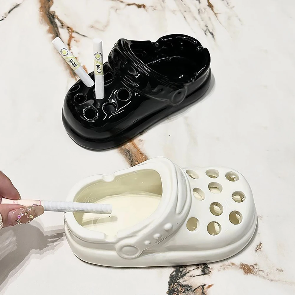 Ceramic Ashtray Anti-fly Ash Cute Crocs Ashtray Office Living Room Home Decoration Ornament Smoking Accessories Retail