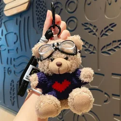 Cartoon Brown Bear Plush Pendant - Cute Bag Accessory and Ornament (7 borwn navy)
