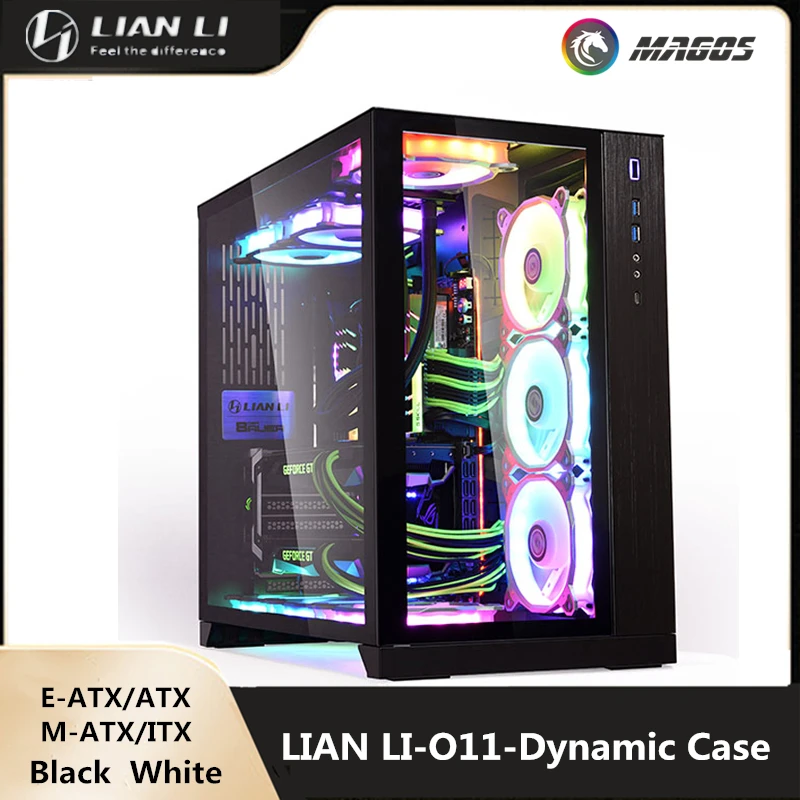 Custodia Per Computer Lian Li-O11-Dynamic Per Scheda Madre E-Atx/Atx/M-Atx/Itx Custodia Per Giochi, Chassis Host Verticale Fai Da Te Blcak Bianco