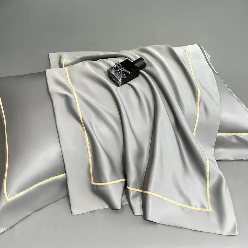 2 Teil/satz Natürliche Maulbeerseide Kissenbezug Einfarbig Umschlag Kissen Fall Bettwäsche Schlaf Kissen Abdeckung 48X74 Kissen Fall Abdeckung – Detail 3