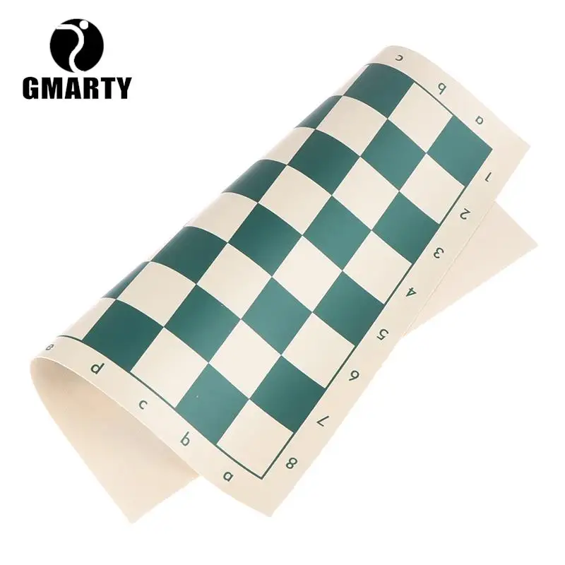 1Pc Foldable Chess Board Soft PVC Leather 34.5cm Portable Soft Rollable Leather Durable Chessboard International Chess Board